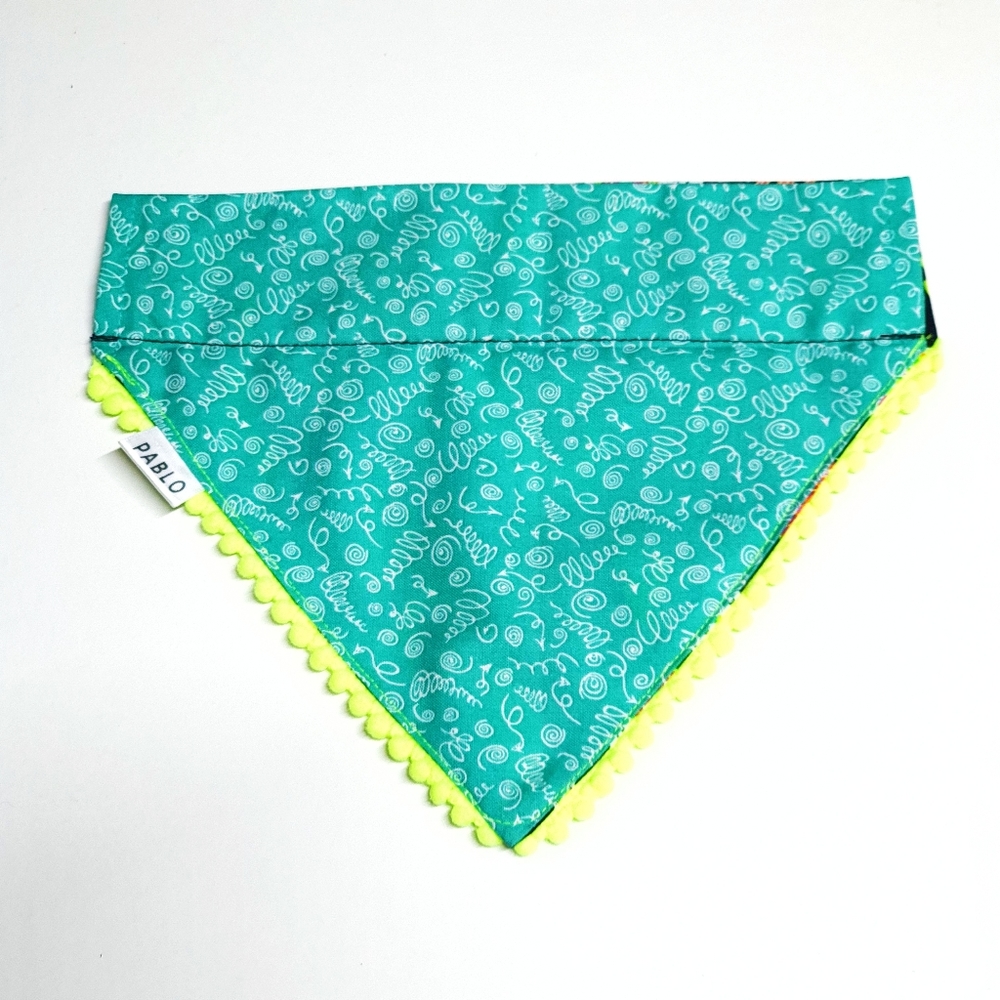 🐶 3 for $15 * Pablo Llama Boho Pom Pom Dog Bandana - Picture 2 of 4